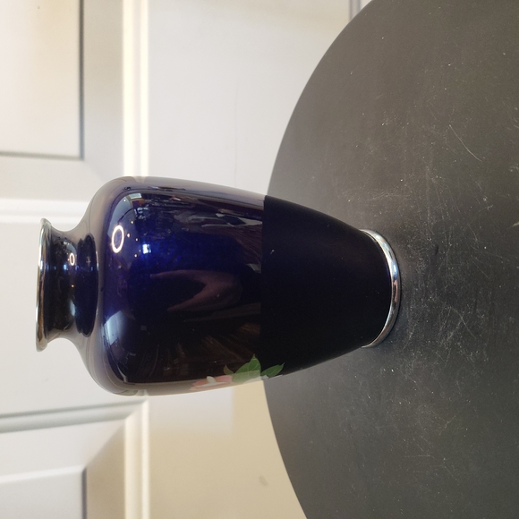 Japanese Cloisonne Gimbari Enamel Blue Rose Vase 4.3/4" - Picture 6 of 8